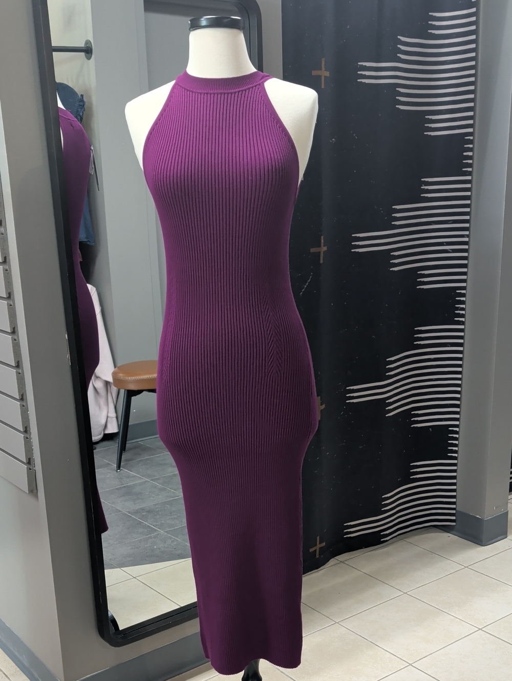 Michael Stars NWT Ribbed Midi Dress in Plum Size Medium